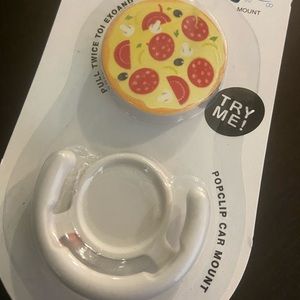 Pizza collapsible grip & stand for phone